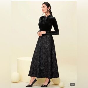 SHEIN Modely Elegant Black Lace Maxi dress